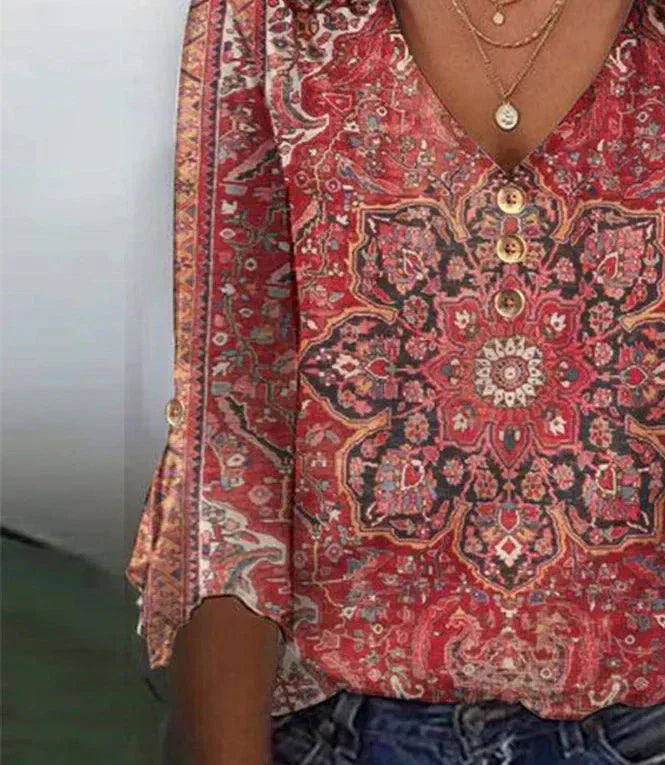 Women's Boho Ruffle Vintage Blouse - Effortless Romantic Style