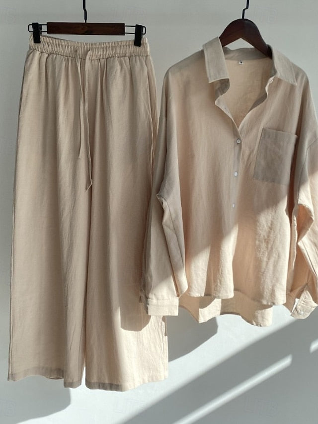 Women's Two-Piece Bolero Top and Pants Set - Effortless Streetwear