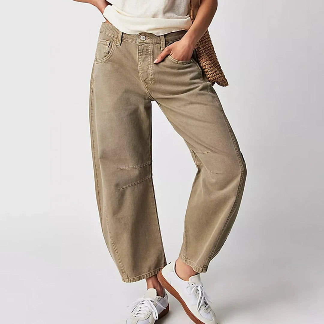 Women's Cotton Wide-Leg Jeans - Effortless Everyday Style