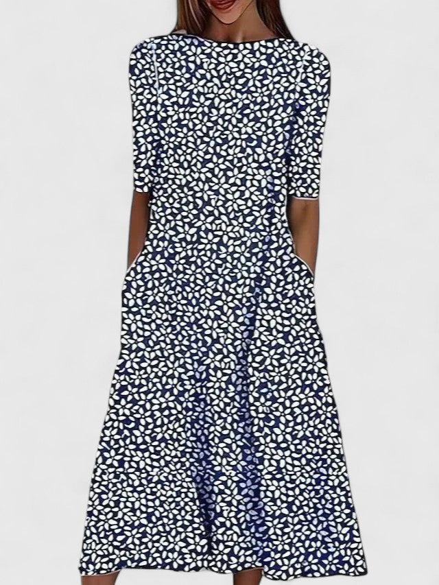 Women's Floral Midi Dress - Effortless Summer Style