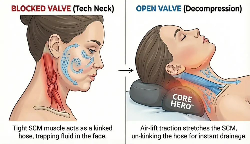 Blocked versus open cervical drainage pathway