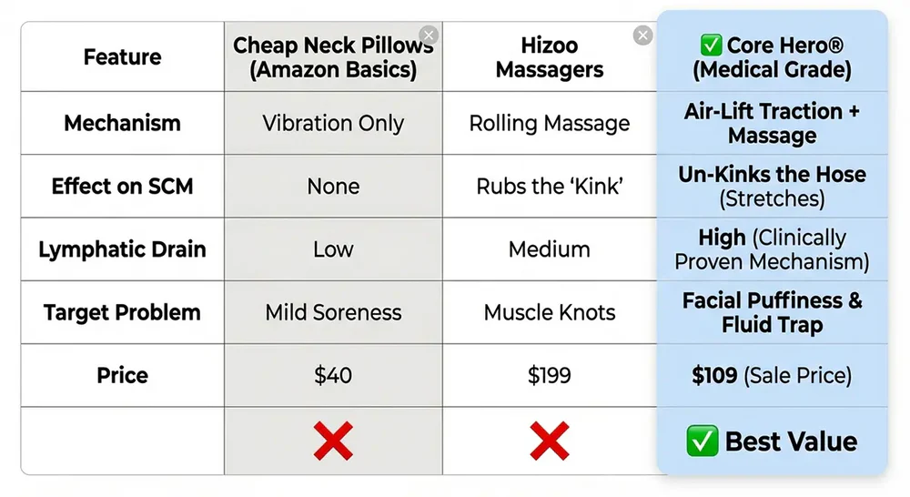 Core Hero comparison table